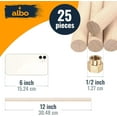 thumbnail image 4 of ALBO 1/2" x 12" Wooden Dowel Rods, 25 Piece 25 Pack, 4 of 7