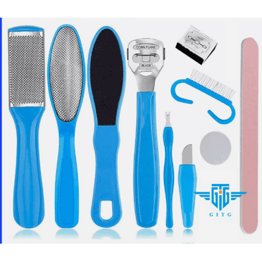10pcs CALLOUS Remover Pedicure Tool Set Kit Foot File Scraper Brush Nail Rasp