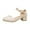 Beige, variant on kamemir Girl's Low Heel Dress Pumps(White,3)