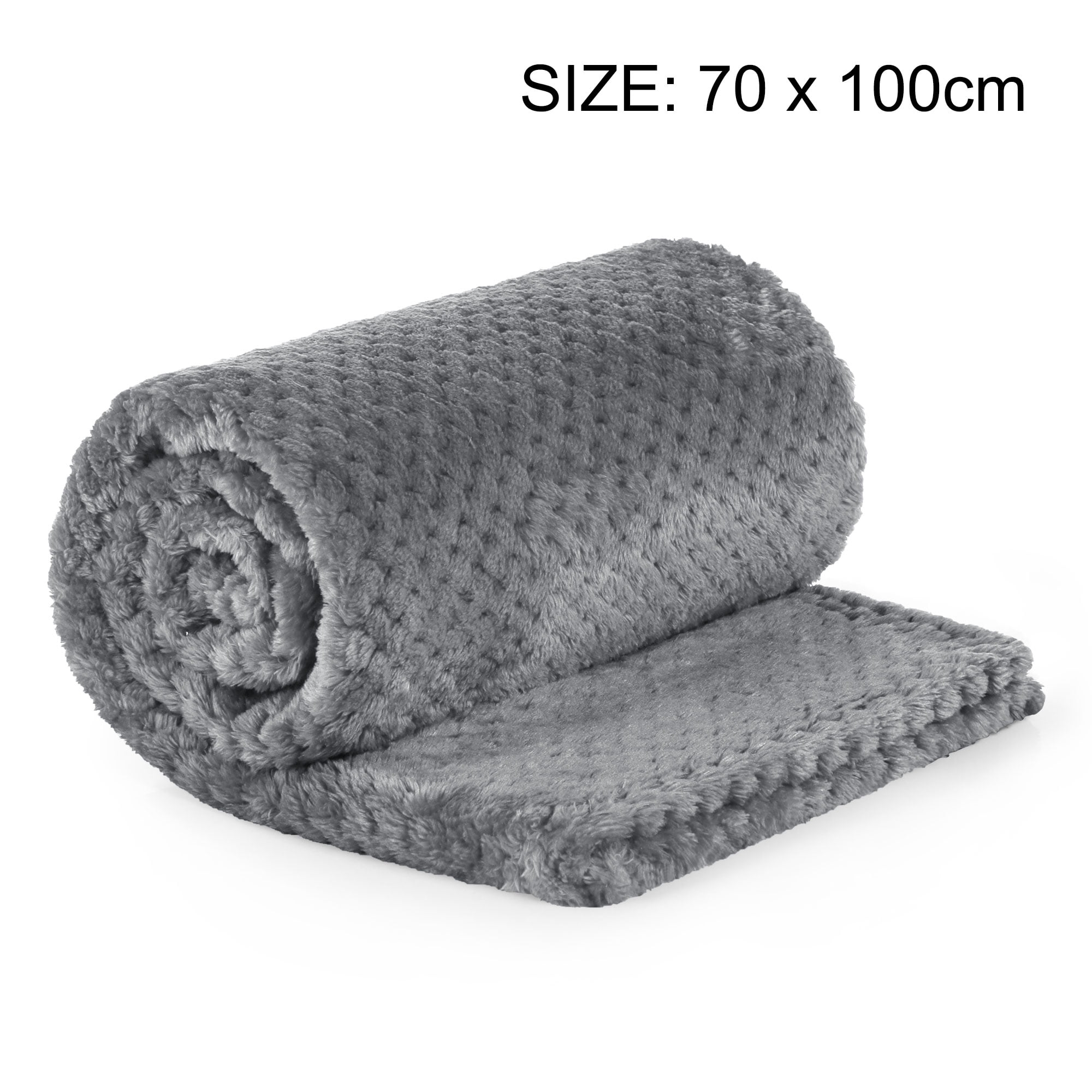 Unique Bargains Soft Flannel Fleece Velvet Blanket Gray 30" x 40"