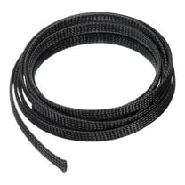 10 Ft - 3/8 In Expandable Braided Wire Sleeving, PET Cable Management, Wire Wrap Loom Tube, Black