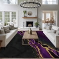 thumbnail image 4 of Marble Black Area Rug 6x9 FT, Non Slip Living Room Throw Carpet, Purple Gold Art Abstract Vintage Farmhouse Washable Soft Large Floor Carpet Non-Shedding Rug for Bedroom Dining Room Play Room, 4 of 9