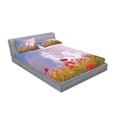 thumbnail image 2 of Ambesonne Floral Fitted Sheet & Pillow Sham Set, Poppy Flowers on Meadow, Queen, Red Green Blue, 2 of 2