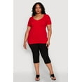 thumbnail image 3 of Womens Plus Size V Neck Short Sleeve Tee, 3 of 5
