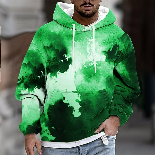 Sudadera con capucha para hombre, estilo casual, con cuello redondo, estampado, manga larga, blusa de poliéster