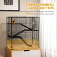 thumbnail image 3 of CHENZM Large Hamster Cage with 9" Deep Tempered Glass Bottom, 4 Tiers Hamster Tank with Running Wheel, Hut, Water Bottle, Dish, Rat Cage for Syrian, Dwarf, Gerbils, Mouse, 31" x 19" x 31.5", Black, 3 of 17