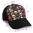 thumbnail image 2 of Yiaed rock record Skull Print Baseball Cap Dad Hat Polo Style Plain Blank Adjustable Size, 2 of 5