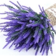 thumbnail image 3 of 12 Bundles Artificial Flowers Lavender Plant Fake Flower for Outdoor Wedding Garden Home Kitchen Table Centerpieces Decoration Purple Flowers, 3 of 5