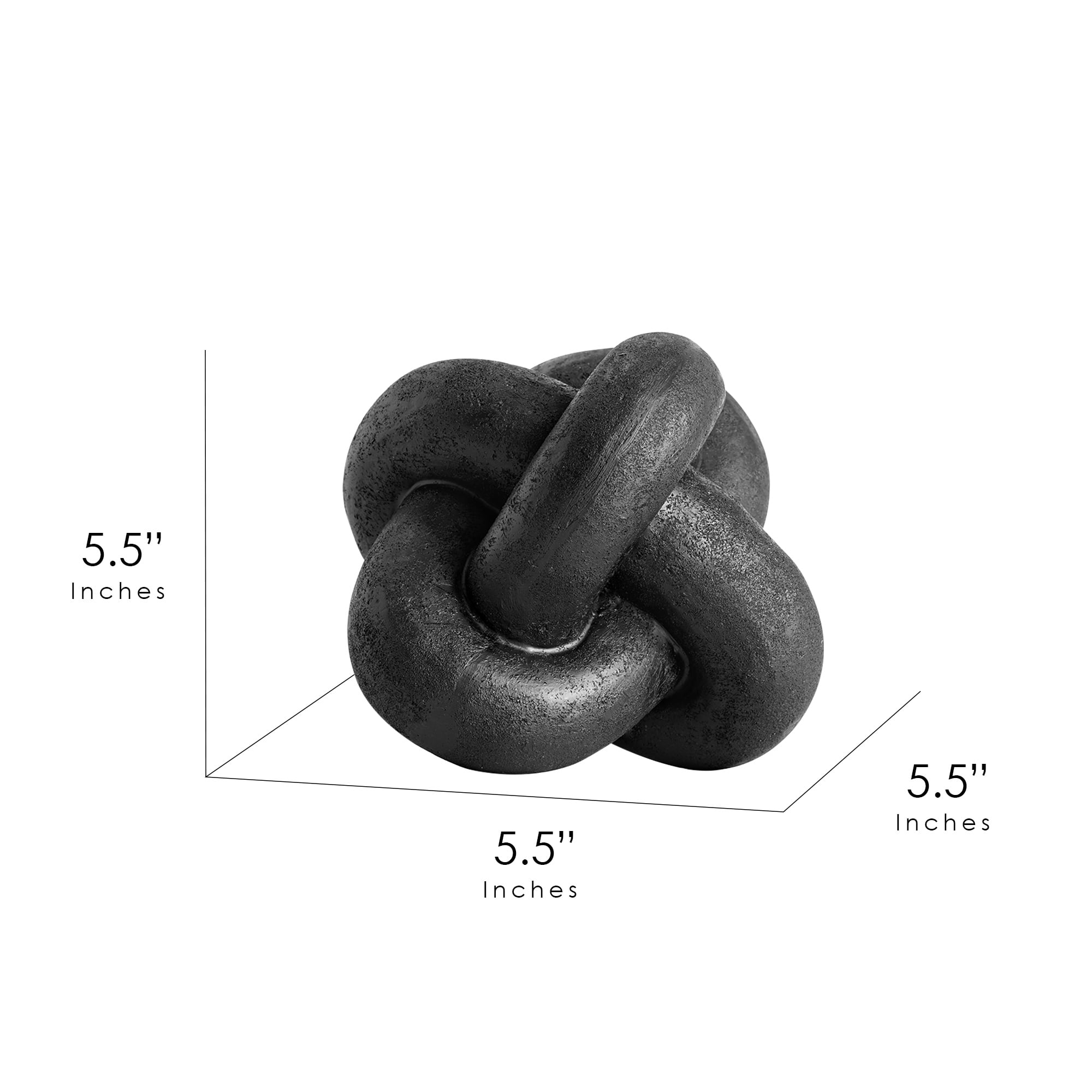 Mainstays Indoor Tabletop Resin Modern Black Knot 5.5" Decorative Figurine