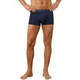 thumbnail image 4 of INSPIRE CHIC Men's Solid Color Elastic Waistband Lightweight Breathable Boxer Brief 36 Dark Blue, 4 of 5