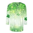 thumbnail image 4 of Cavosen St Patricks Day Womens Dressy Tops 3/4 Length Sleeves Festival Shamrock Green Print Tshirts Pullover Round Neck Holiday Tees Blessed Vacation Fashion Shirts Casual Tops L, 4 of 5