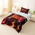 thumbnail image 2 of Erosebridal Orange Gamepad Twin Comforter Sets For Kids Gamer,Modern Geometric Hockeycomb Pattern Bedding Set,Reversible 2 Pieces, 2 of 7