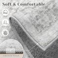 thumbnail image 4 of Alfombra Losbulake, lavable, grande, vintage, floral, 10 x 14 pies, gris, 4 of 7