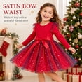 thumbnail image 7 of Gaexia Girls Christmas Dresses Gradient Star Mesh Dress Long Sleeve Party Formal Outfit Ages 1-7 Toddler Kids Winter Holiday Celebration Wear, 7 of 7