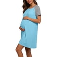 thumbnail image 3 of Diufon Nursing Dresses Breastfeeding 3 in 1 Labor/Maternity/Nursing Short Sleeve Round Neck Maternity Nightgown, 3 of 9