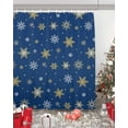 thumbnail image 5 of Christmas Shower Curtain Gold White Snowlfake Shower Curtains for Bathroom Decor Blue Background Christmas Decoration Bath Curtains Sets with Hooks Waterproof, 36x72 in, 5 of 6