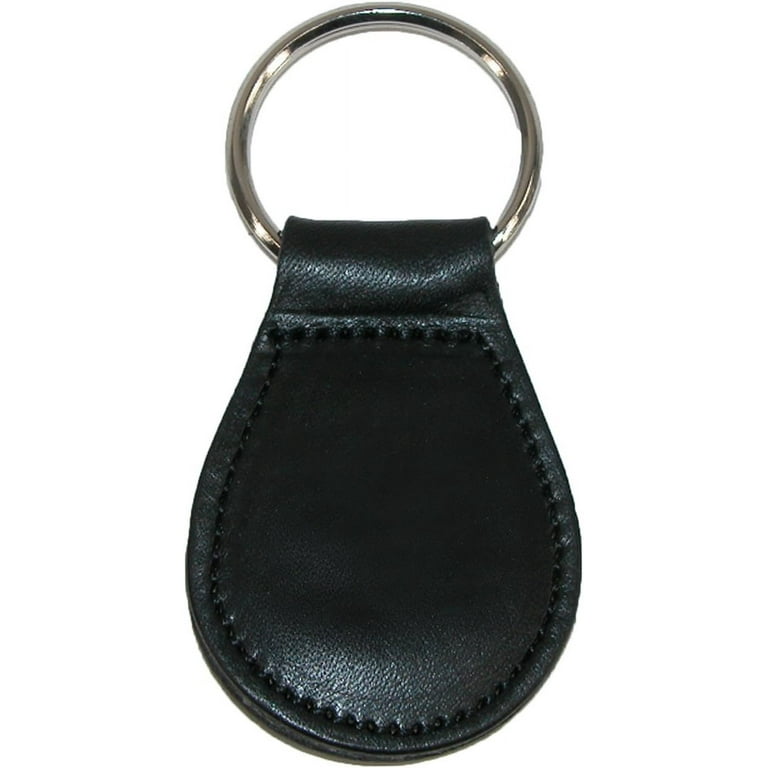 Boston Leather Smooth Leather Tear Drop Key Fob Keychain - Brown Boston Leather Smooth Leather Tear Drop Key Fob Keychain - Brown