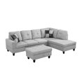 thumbnail image 2 of L Shaped Sectional Couch, Linen 3-Piece Couch Living Room Sofa Set, Modern Living Room Furniture Sets, 2 of 7