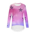 thumbnail image 5 of AINIYS Girls Casual Tops Basic Loose Soft Swing Pullover Long Sleeve Crewneck Gradient Color T-Shirt Irregular Hem Lace printed Pullover Hot Pink 12-13Years, 5 of 5