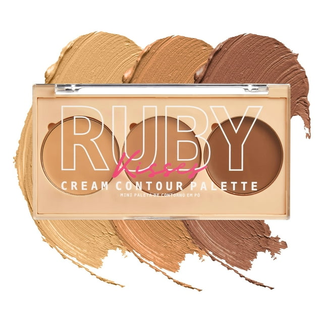 Ruby Kisses Contour Palette 3 en 1 Contour Conceal Highlight All-In-One Mini paleta Paleta de contorno en crema de larga duración y fácil de mezclar para pieles grasas y secas (mediana a bronceada)