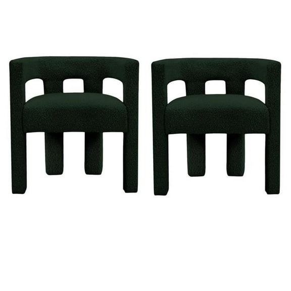 Home Square Green Boucle Fabric Accent or Dining Chair (Set of 2)