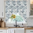 thumbnail image 6 of Teal Grey Whale Coastal Swag Valances for Windows, Kitchen Curtains 36 Inch Length 2 Panels Set, Watercolor Beach Ocean Nautical Short Curtains for Small Windows Rod Pocket Cafe Curtains 28"x36", 6 of 8