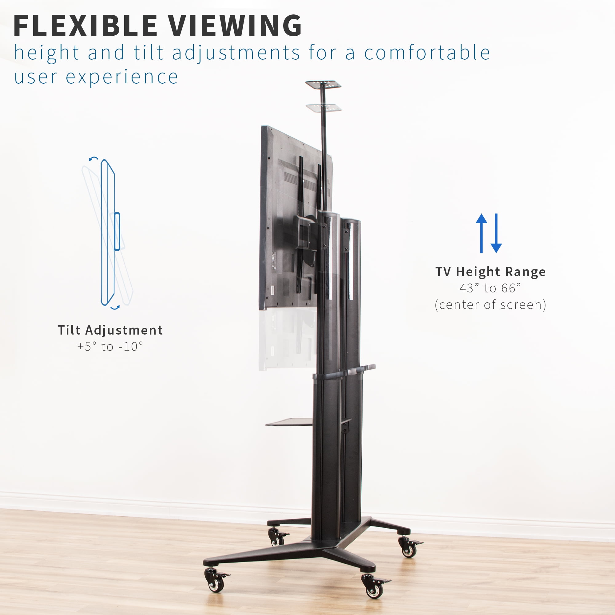 VIVO Aluminum Ultra Heavy Duty 32" to 120" TV Cart, Mobile Large Screen TV Stand