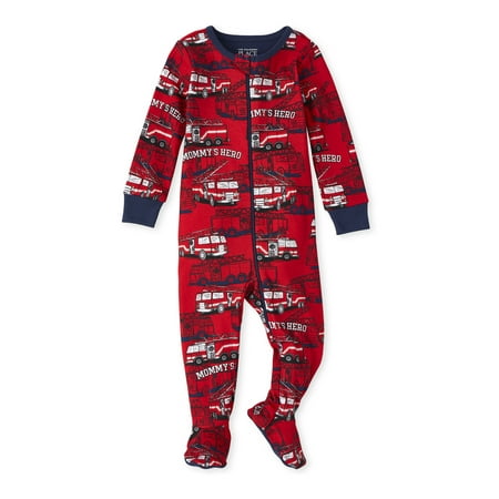 Toddler and Baby Boy Firetruck Stretchie