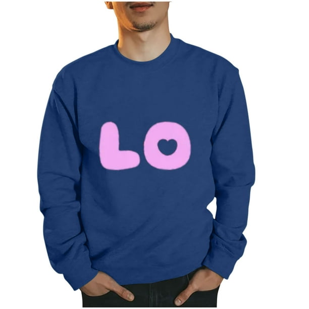 Sudaderas sin capucha para hombre, estilo casual, a la moda, con cuello redondo, estampado, de manga larga, blusas de manga larga y cuello redondo, blusas de poliéster para hombre