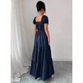 thumbnail image 2 of Womens Blue Square Neckline Maxi Dress With Puff Sleeves And Tiered Ruffle, 2 of 7