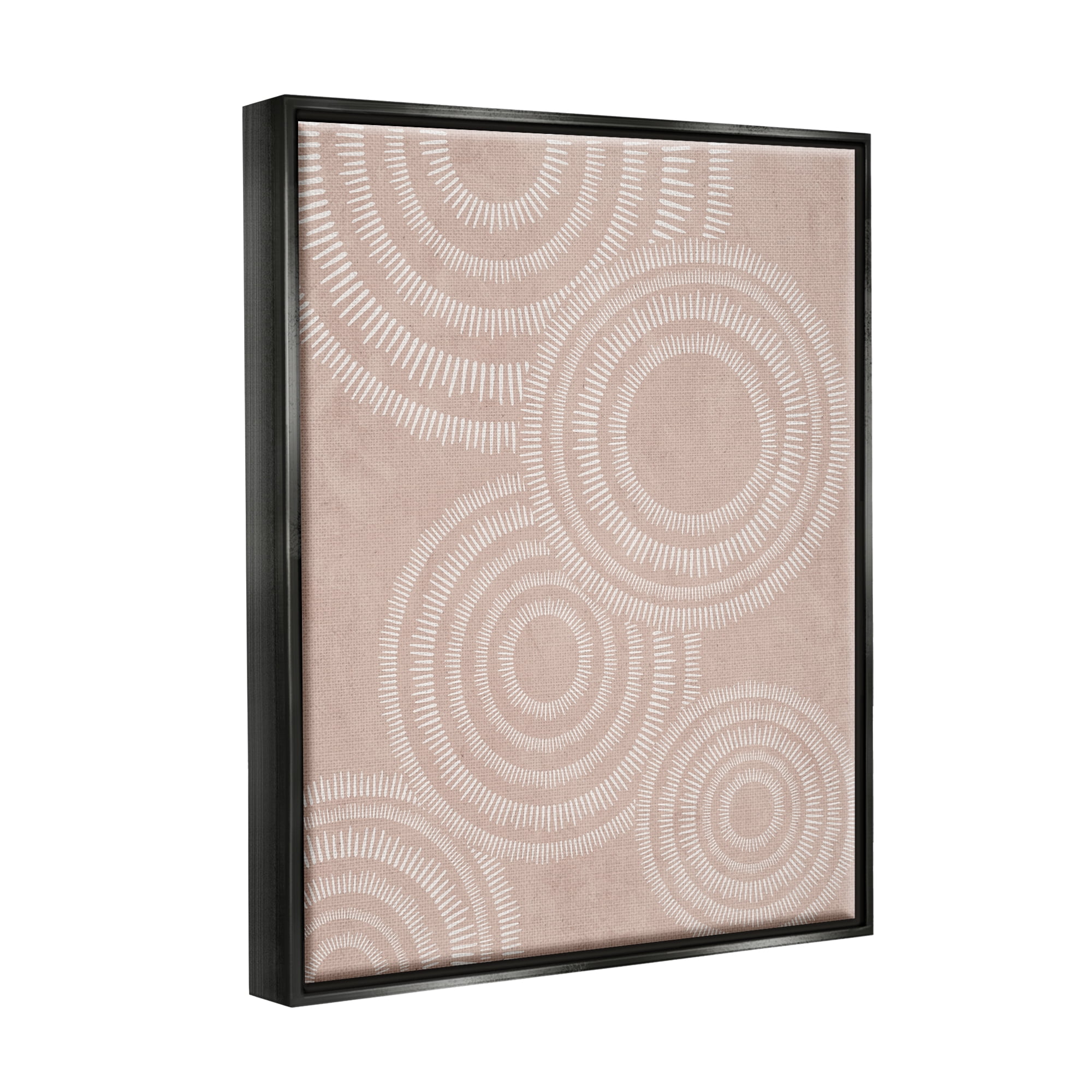 Stupell Boho Circles Beige Pattern Abstract Painting Black Floater Framed Art Print Wall Art