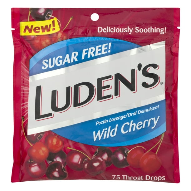 Luden's Throat Drops, Sugar Free, Wild Cherry, 75.0 CT - Walmart.com