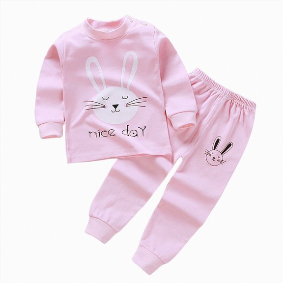 CAUYDY Sizes 18-24 Months Baby Girls Pajamas Toddler Boys Sleepers Long Sleeve Top and Pants 2Pcs Set Cute Infant Outfits Fall Winter,Pink