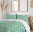thumbnail image 6 of Ambesonne Yellow Submarine Duvet Cover Sets, Aqua Art Fish, 2-King, Aqua Yellow, 6 of 7