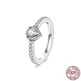 thumbnail image 1 of Anillos de dedo de plata para mujer, anillo de cóctel de Plata de Ley 925 Original para mujer, joyería de boda con corazón de circonita cúbica geométrica Tan Jianjun  unisex, 1 of 2