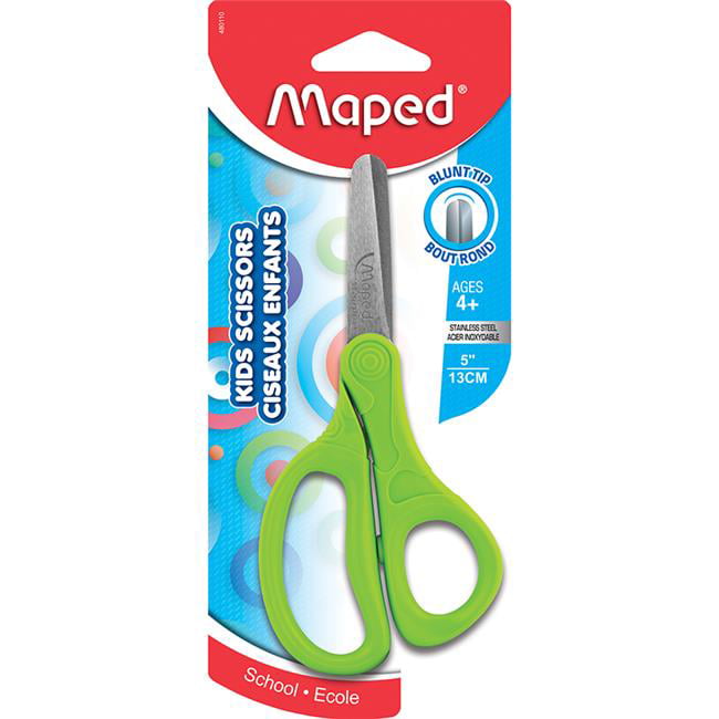 Kids Assorted Colors 7 Inch Maped Zenoa Soft Handle Student Scissors 597249 Right & Left Handed Pointed Tip 
