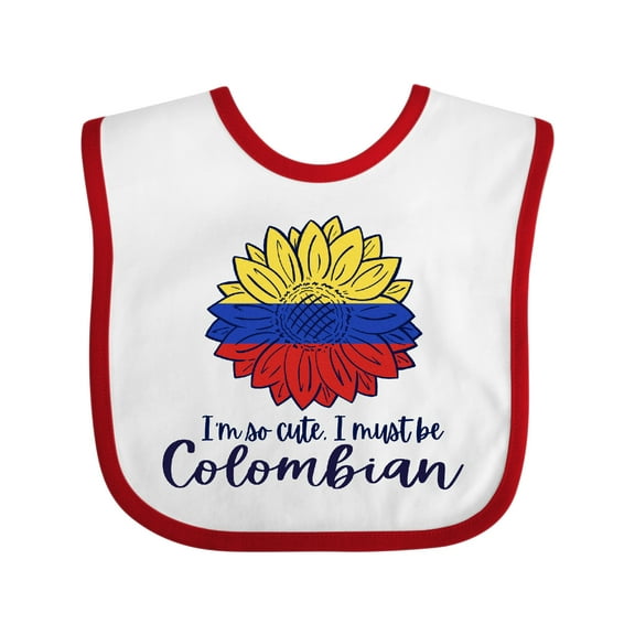 Inktastic I'm So Cute, I Must Be Colombian Sunflower Boys or Girls Baby Bib
