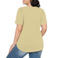 thumbnail image 5 of GigrtiJin Women's Casual Short Sleeved Shirt Loose Round Neck Solid Color Tees Top Fashion Comfy Summer Basic Blouse, 5 of 8