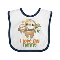 Inktastic Cute Sloth I Love My Nanny Boys or Girls Baby Bib