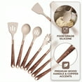 thumbnail image 3 of TEAFIRST 9 pcs Kitchen Utensils Set, Silicone Cooking Utensils Set Heat Resistance for Kitchen Brown, 3 of 9