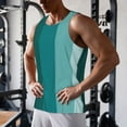 thumbnail image 5 of Pofeuu Teal Color Print Men's Workout Tank Tops Sleeveless Muscle Gym Shirt Quick Dry-4X-Large, 5 of 7