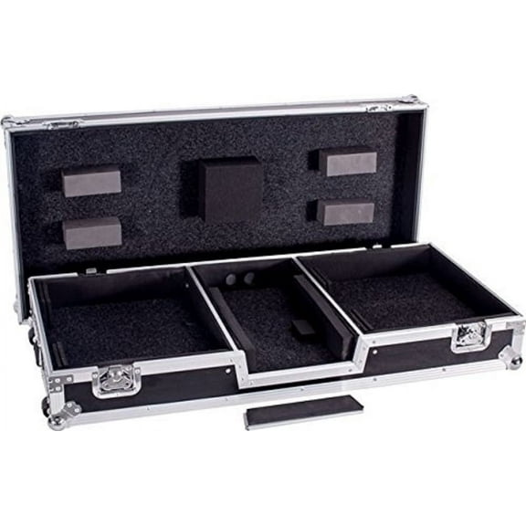 DEEJAY LED TBH Flight DJ Coffin CASE for 2XTURNTABLES in Battle Style Position TBH2TTRN61WBATT