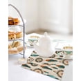 thumbnail image 4 of Geometric Feathers Kitchen Dish Towels for Drying Dishes Set of 2, Boho Ethnic Retro Country Motifs Waffle Weave Microfiber Terry Hand Tea Bathroom Towels Quick Dry & Absorbent Towel 12x12, 4 of 7