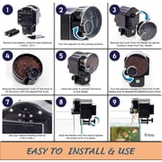 Lychee Fish Tank Automatic Feeder Fish Food Dispenser Intelligent Timing Aquarium Feeder, AF-2003