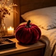 thumbnail image 3 of Simulated Pumpkin Velvet Fabric Decor for Halloween and Thanksgiving, Realistic Reusable Fall Season Centerpiece for Countertop or Cabinet Display, 3 of 7