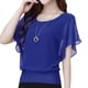 thumbnail image 2 of Camisa de gasa Sonducket de Manga corta con cuello para mujer Azul oscuro S, 2 of 6