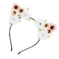 thumbnail image 1 of Diadema de flores, aro de pelo de flores, tocado de oreja bohemio, tocado para lograr más, 1 of 8