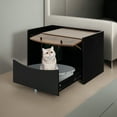 thumbnail image 2 of Demi Bonn 31" Cat Litter Box Enclosure, Hidden Litter Box Furniture, Wood Pull-Out Cat House Washroom Cabinet Fit for Most of Cat and Litter Box, Black, 2 of 8