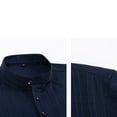 thumbnail image 7 of Donemore Men's Solid Color Stand Collar Long Sleeve Half Button Pocket Shirt, Casual Business Top Minimalist Versatile Men's Wear, 7 of 7