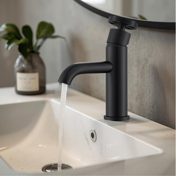 Ancona Nova Single Hole Single Lever Bathroom Faucet in Matte Black